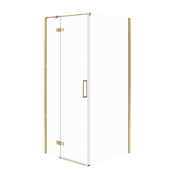 KABINA PRYSZNICOWA NAROŻNA CITY ZŁOTA 90X90X195 LEWA SZKŁO TRANSPARENT