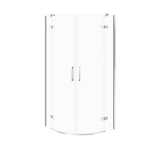 KABINA PRYSZNICOWA PÓŁOKRĄGŁA CITY CHROM 80X80X195 SZKŁO TRANSP