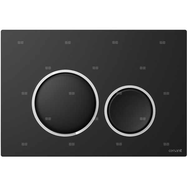 PRZYCISK LUNA RING CZARNY MATOWY DETAL CHROM BŁYSK