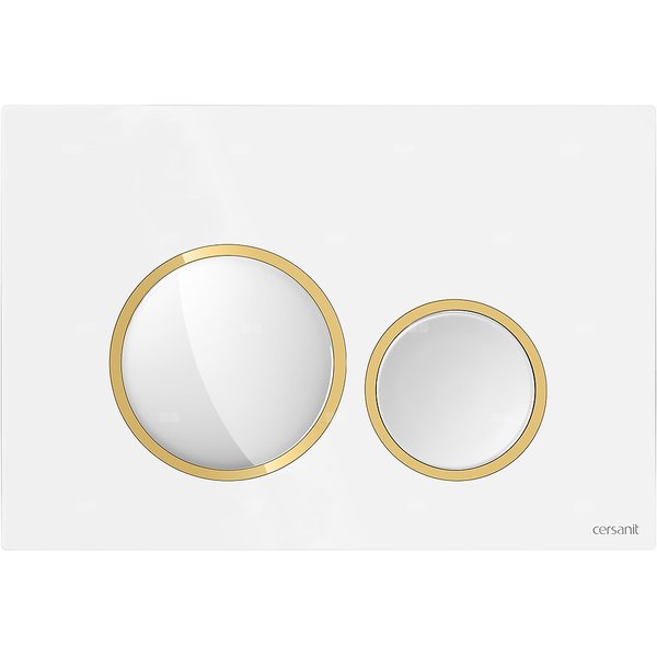 PRZYCISK LUNA RING BIAŁY BŁYSK DETAL ZŁOTY BŁYSK