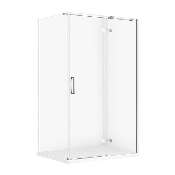 SET C594 KABINA CITY PRAWA CHROM 120X90X195+TAKO SLIM BIAŁY MAT WIR