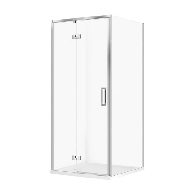 SET C178 KABINA LARGA LEWA CHROM 80X80X195+TAKO BIAŁY 80X4 WIRT