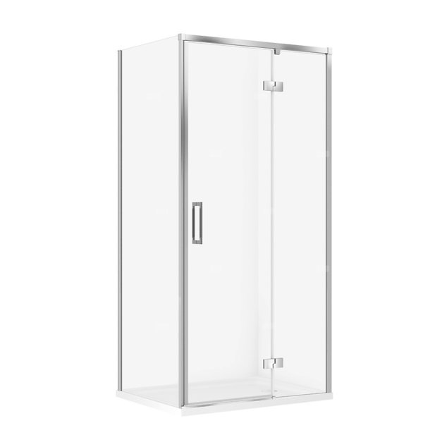 SET C137 KABINA LARGA PRAWA CHROM 100X80X195+TAKO BIAŁY 100X4 WIRT