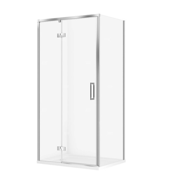 SET C136 KABINA LARGA LEWA CHROM 100X80X195+TAKO BIAŁY 100X4 WIRT