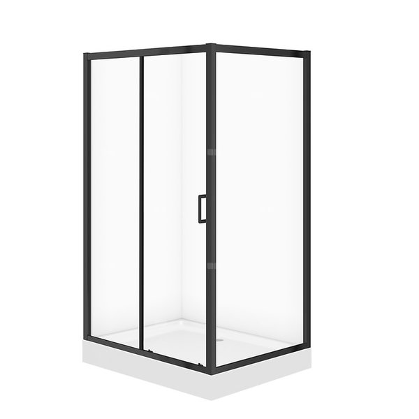 SET C712 KABINA ARTECO CZARNA PROST 120X90X190 + BR TAKO 120X16 WIR