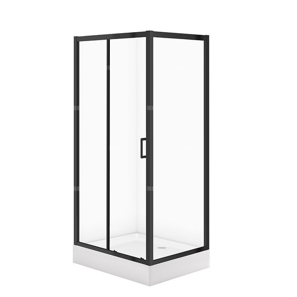 SET C710 KABINA ARTECO CZARNA PROST 100X80X190 + BR TAKO 100X16 WIR