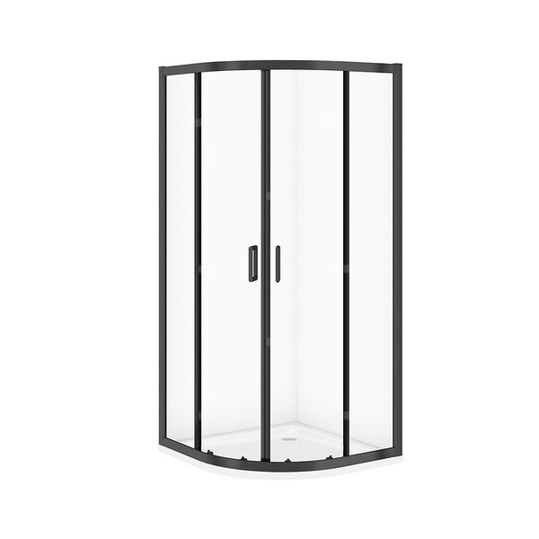 SET C705 KABINA ARTECO CZARNA PÓŁOKRĄGŁA 80X80X190 + BR TAKO 80X4 WIR