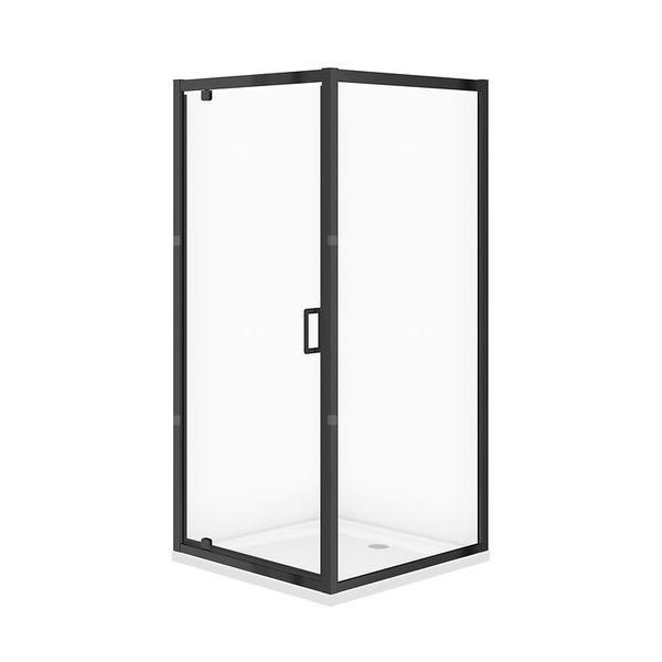 SET C702 KABINA ARTECO CZARNA KWADRAT 90X90X190 + BR TAKO 90X4 WIR