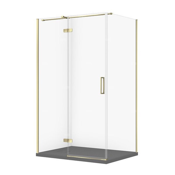 SET C589 KABINA CITY LEWA ZŁOTA 120X90X195+TAKO SLIM SZARY MAT WIR