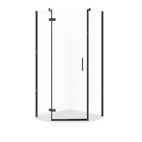 SET C519 KABINA PIĘCIOKĄTNA CITY LEWA CZARNA 80X80X195+TAKO SLIM WIR