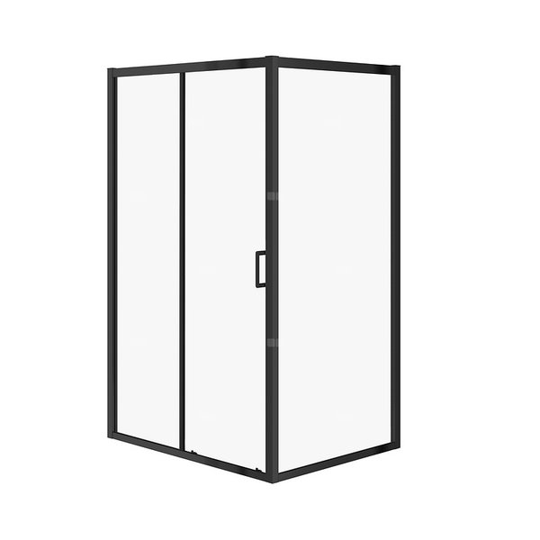 KABINA PRYSZNICOWA ARTECO CZARNA PRZESUWNA 120X90X190 SZKŁO TRANS