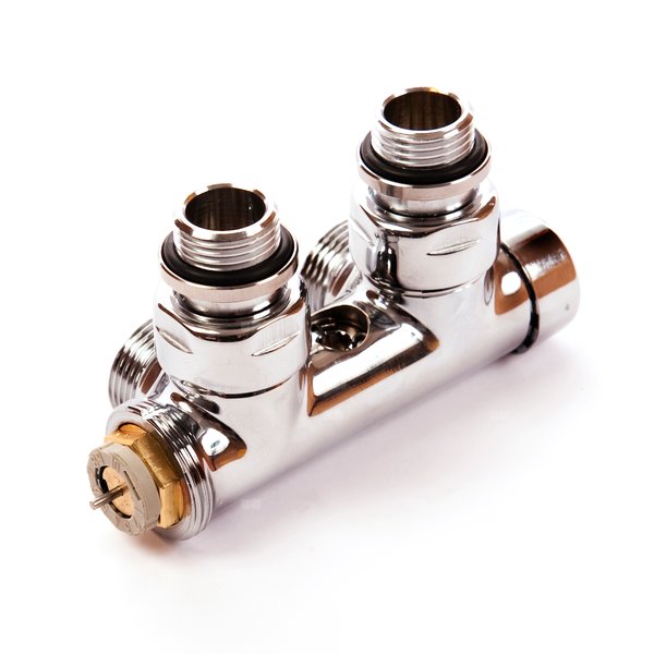 Zawór grzejnikowy termostatyczny COMAP DESIGN kątowy z nastawą wstępną, połączenie 1/2'' x 3/4'' mosiądz (chrom)