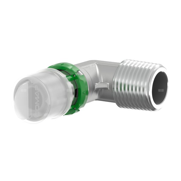 Kolano, końcówka zaprasowywana 90' COMAP MultiSkin Visu-Control, mosiądz, 20x2 x 1/2'' (MZ x GZ)