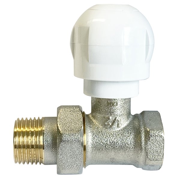 Zawór grzejnikowy COMAP FOCUS 499 prosty, połączenie 3/8'' (niklowanie)