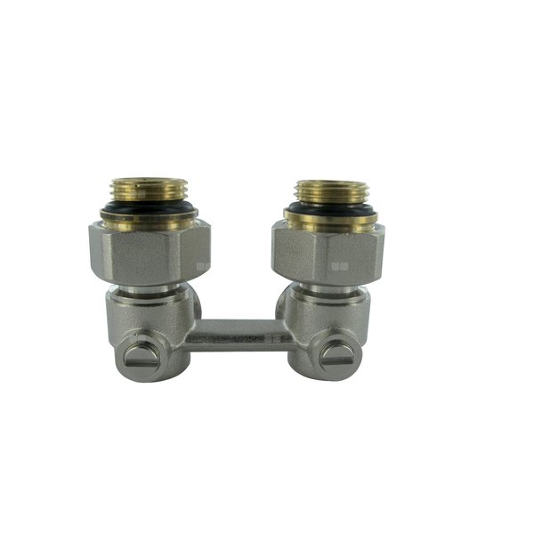 Moduł przyłączeniowy kątowy COMAP 965 mosiądz (niklowanie) 1/2'', rozstaw 50 mm do grzejników