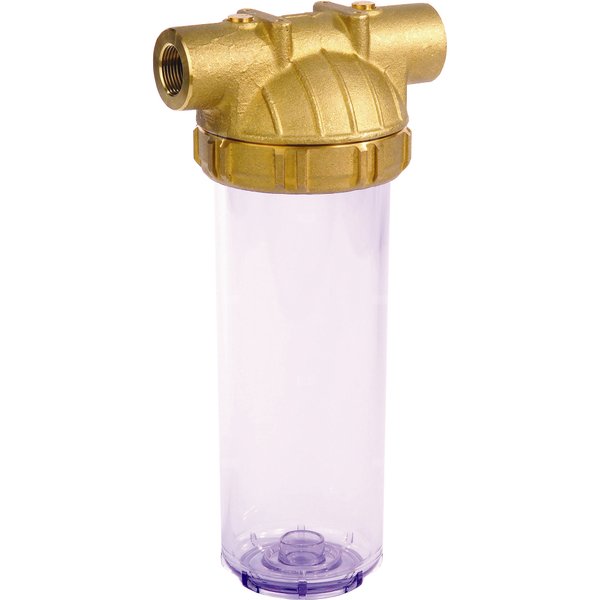 Korpus filtracyjny, głowica i nakrętka z mosiądzu, naczynie przezroczyste 1" - 9"3/4