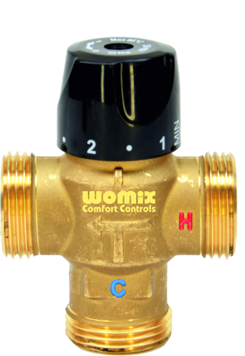 Zawór termostatyczny Concept By WOMIX GZM THERM Gwint zewnętrzny 1'' min. 20'C max. 45'C