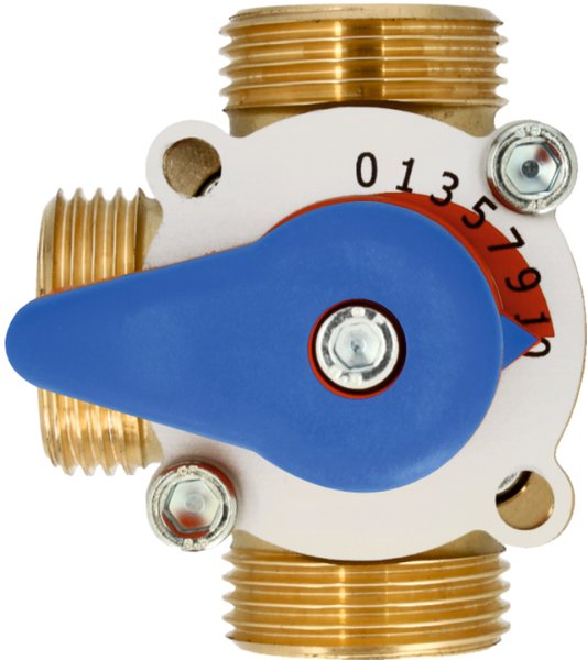 Zawór obrotowy trójdrogowy Concept By WOMIX GZM 3-20M, 6,3kv, 3/4''