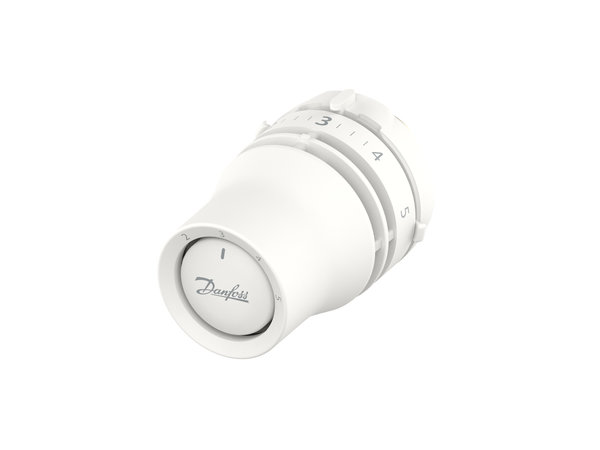 Danfoss Redia™ scieczowa głowica do zaworów Danfoss RTD-N. Minimalna nastawa temperatury 16 C.