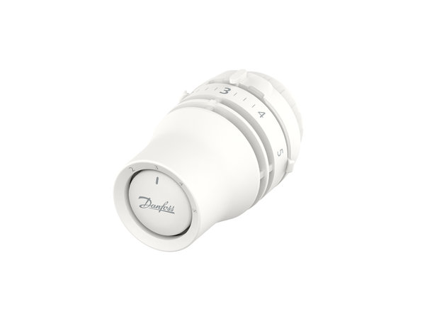 Danfoss Redia™ cieczowa głowica do zaworów Danfoss RA. Minimalna nastawa temperatury 16 C.