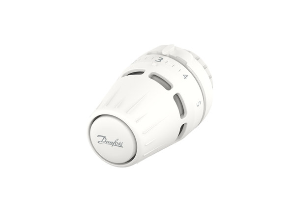 Danfoss Regus™ cieczowa głowica do zaworów Danfoss RA (nakrętka). Minimalna nastawa temperatury 16 C.
