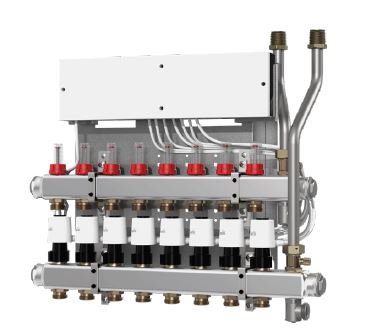 Rozdzielacz SGC, 9 connections, ICON controller 230V, flow meter, zone valve