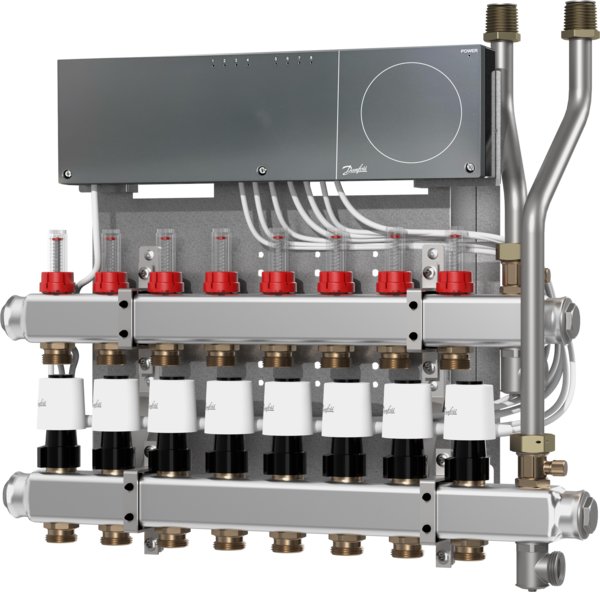 Rozdzielacz SGC, 12 connections, ICON controller 230V, flow meter, zone valve
