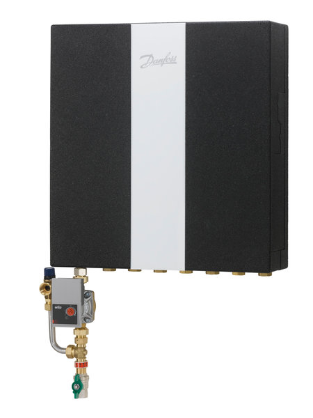 Danfoss EvoFlat FSS 3, w/bypass, w/1 CW meter, w/EPP front, w/circulation, w/safety valve, 55kW