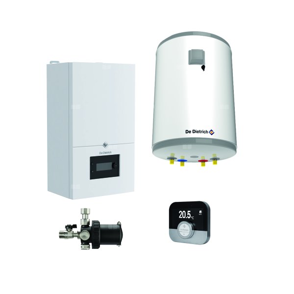 Pakiet - Kocioł gazowy jednofunkcyjny DE DIETRICH MCR4 24 kondensacyjny wiszący 3.3 - 26.1 kW + RegulatorSMART TC + Zasobnik c.w.uAQUAvie100 + Filtr magnetyczny XS90