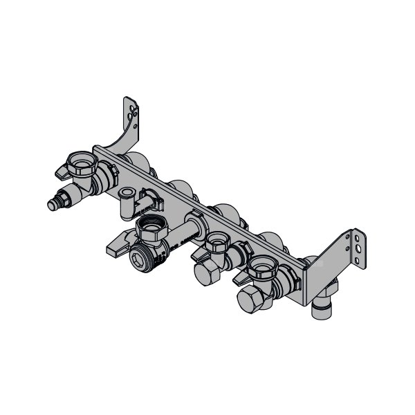 Komplet zaworów z konsolą montażową do kotła 2-f do Neodens, MCR4, Virtuens