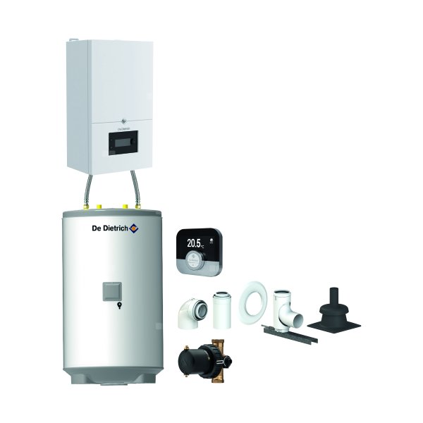 Pakiet - Kocioł gazowy jednofunkcyjny DE DIETRICH MCR4 32 kondensacyjny wiszący 3.8 - 34.9 kW + RegulatorSMART TC + Zestaw powietrzno-spalinowy szachtowyBazowy PP/Alu fi 60/100 na fi 60 + Zasobnik c.w.uAQUAvie125 + Filtr magnetyczny XS90