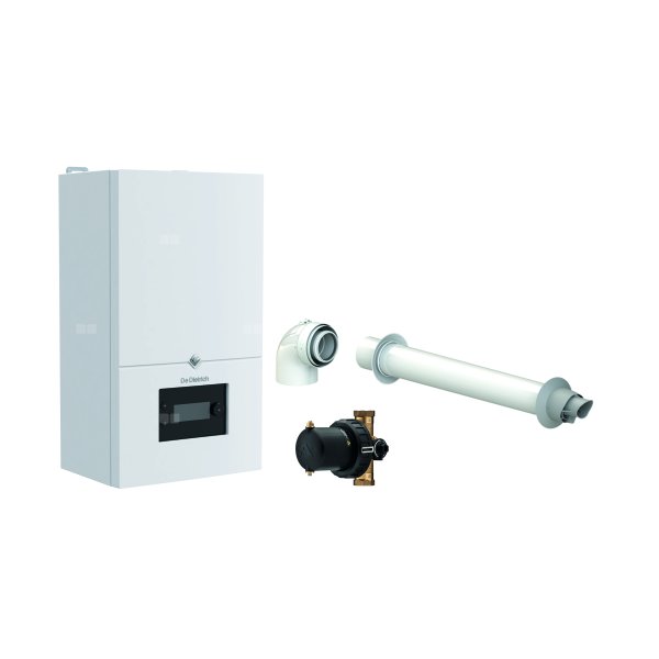 Pakiet - Kocioł gazowy dwufunkcyjny DE DIETRICH MCR4 19/20 MI kondensacyjny wiszący 2.5 - 20.7 kW + Zestaw powietrzno-spalinowyPP/Alu fi 60/100
