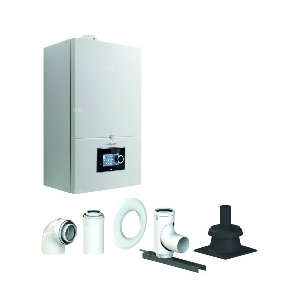 Pakiet - Kocioł gazowy jednofunkcyjny DE DIETRICH Virtuens Smart 32 kondensacyjny wiszący 3.7 - 34.9 kW + Zestaw powietrzno-spalinowy szachtowyBazowy PP/Alu fi 60/100 na fi 80