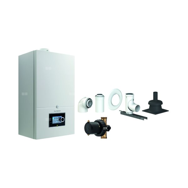 Pakiet - Kocioł gazowy jednofunkcyjny DE DIETRICH Virtuens Smart 32 kondensacyjny wiszący 3.7 - 34.9 kW + Zestaw powietrzno-spalinowy szachtowyBazowy PP/Alu fi 60/100 na fi 80 + Filtr magnetyczny XS90 A