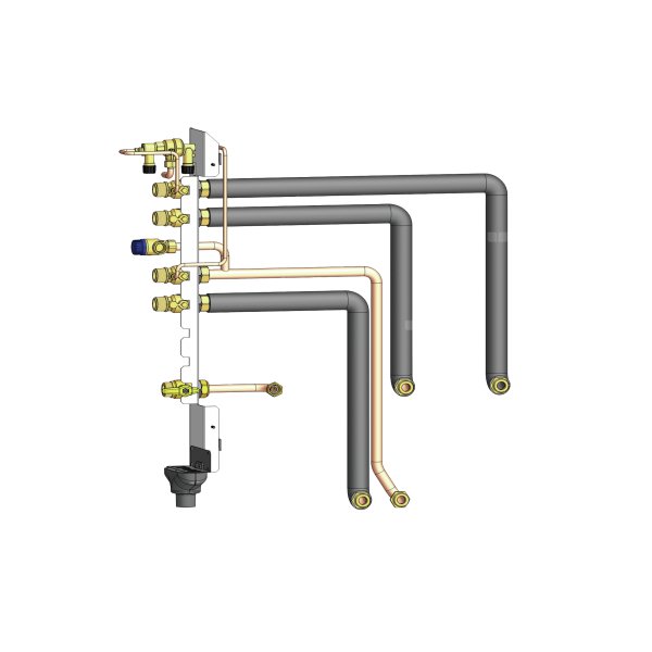 Rama montażowa z kompletem zaworów wyjście lewe