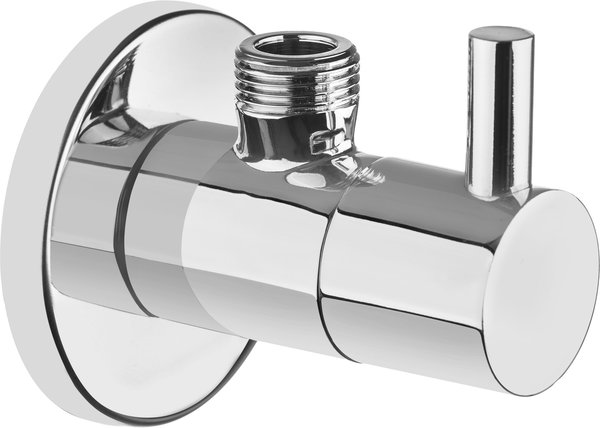 Zawór kątowy ozdobny z głowicą ceramiczną okrągły z filtrem 1/2" - 3/8"