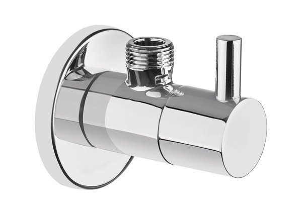 Zawór kątowy z głowicą ceramiczną okrągły z filtrem 1/2" - 1/2"