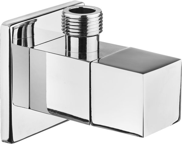 Zawór kątowy ozdobny z głowicą ceramiczną kwadratowy z filtrem 1/2" - 3/8"