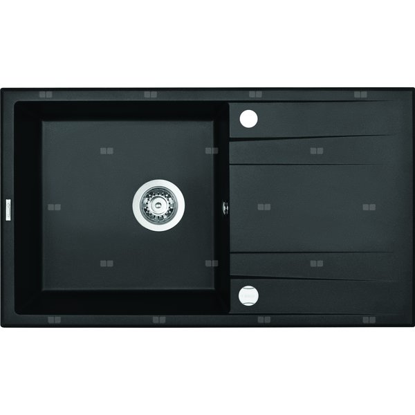 Zlew. eridan grafit metalik granit 1k z/o 860x500x203, 3,5" + osprzęt space-saver nero click