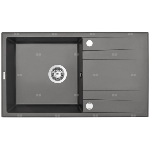 Zlew. eridan antracyt metalik granit 1k z/o 860x500x203, 3,5" + osprzęt space-saver click