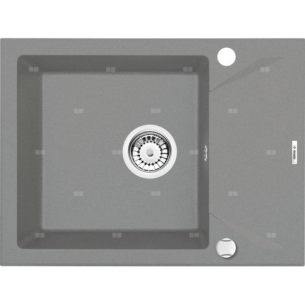 Zlew. evora szary metalik granit 1k z/ko 590x440x193, 3,5" + osprzęt space-saver
