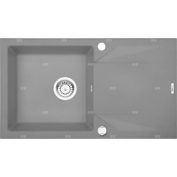 Zlew. evora szary metalik granit 1k z/o 780x440x193, 3,5" + osprzęt space-saver