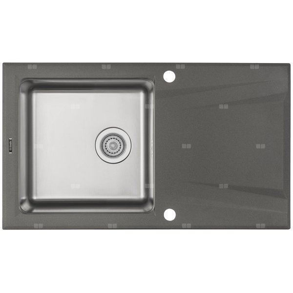 Zlew. prime antracyt metalik granito-stal 860x500x220 + osprzęt space-saver