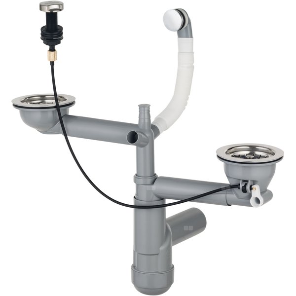 Osprzęt space-saver lux do zlew. granitowych 1,5-kom.3,5 przelew w komorze z korkiem automatycznym