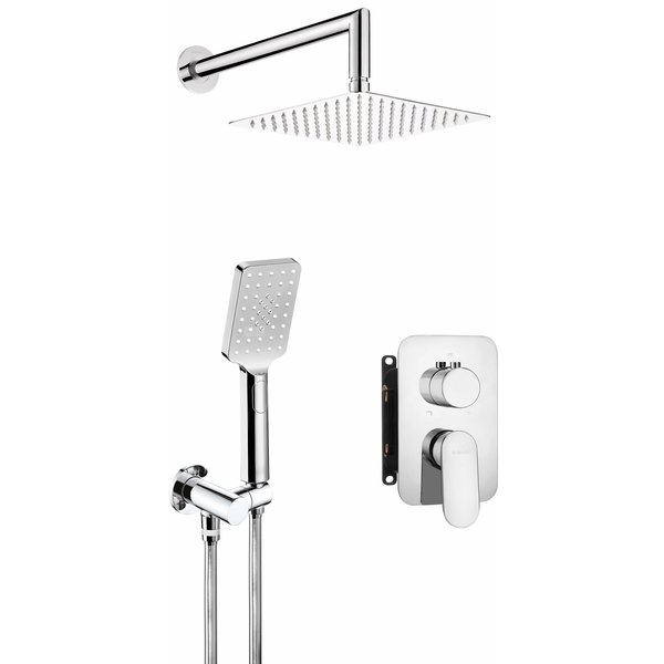 Komplet podtynkowy natryskowy alpinia chrom z boxem mieszaczowym