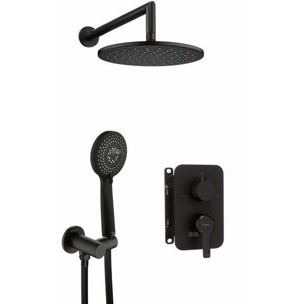 Komplet podtynkowy natryskowy arnika nero z boxem mieszaczowym