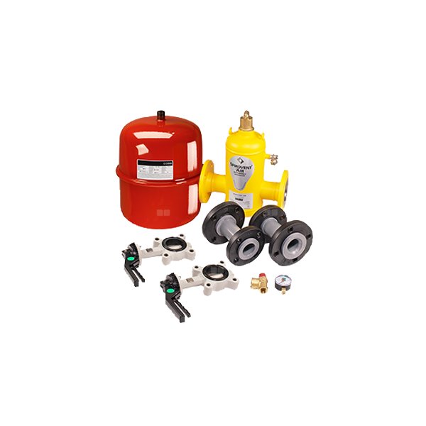 Zestaw solankowy do wysokowydajnych, dwusprężarkowych pomp ciepła (w komplecie kompletna grupa bezpieczeństwa, naczynie przeponowe 50l, separator powietrza, zawór kulowy, bez pompy obiegowej) - do pomp SIH 90TU model SZB 80F-50