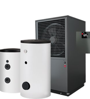 Pakiet - Pompa ciepła powietrzna powietrze-woda monoblok DIMPLEX MONO STU 9 5.5 kW 400 V + Zasobnik c.w.u. WWSP 335 (300L) + Zasobnik buforowy PSW 100 (100L)