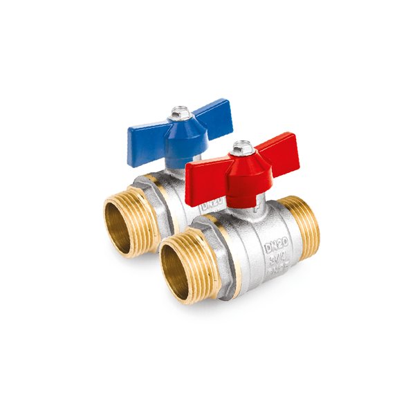 Kurek kulowy do wody powietrza glikolu (Z/Z motylek) ART. 125 EFAR 10/100 DN 3/4"Czer.