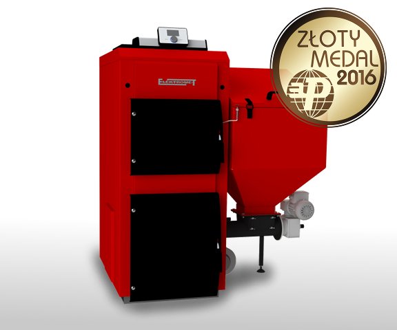 Kocioł EKO-KWP V+ 25 kW sterowany elektron., podajnik z prawej strony